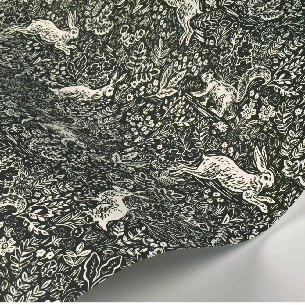 Rifle Paper Co. Fable print in Black and White Wallpaper